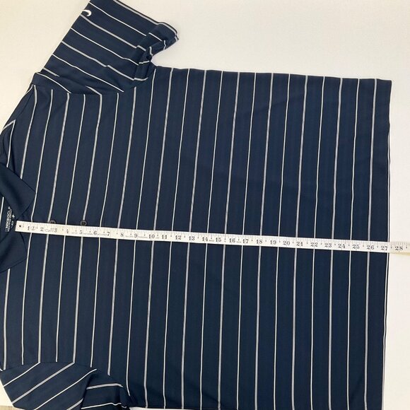 Nike Golf Men's XL Navy Blue & White Striped Dri-Fit Short Sleeve Polo Shirt - Picture 7 of 9